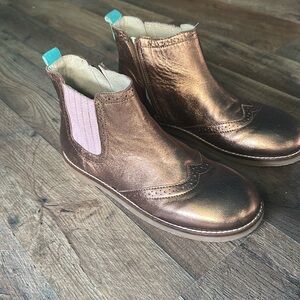 Mini Boden Stylish Kids' Bronze Ankle Boots